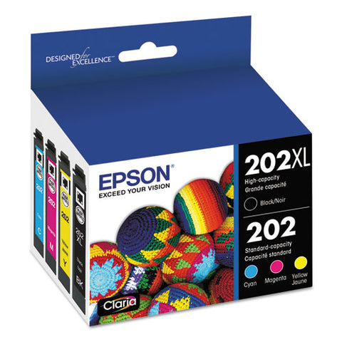 T202xl-bcs (202xl) Claria High-yield Ink, 550/165 Page-yield, Cyan/magenta/yellow