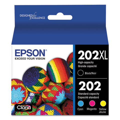 T202xl-bcs (202xl) Claria High-yield Ink, 550/165 Page-yield, Cyan/magenta/yellow