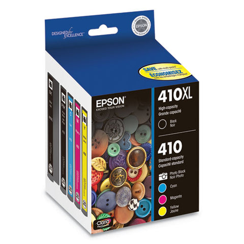 T410xl-bcs (410xl) Claria High-yield Ink, 650 Page-yield, Black/cyan/magenta/yellow