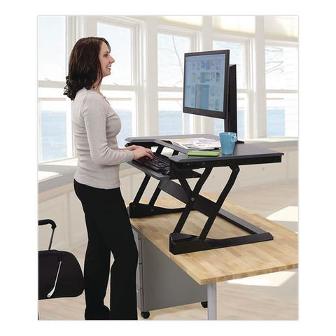 Workfit-t Adjustable Standing Desk Converter, 35" X 23.3" X 5" To 20", Gray/black