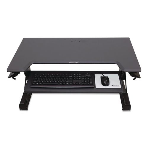 Workfit-tl Adjustable Standing Desk Converter, 37.5" X 27" X 5" To 20", Dark Gray/black