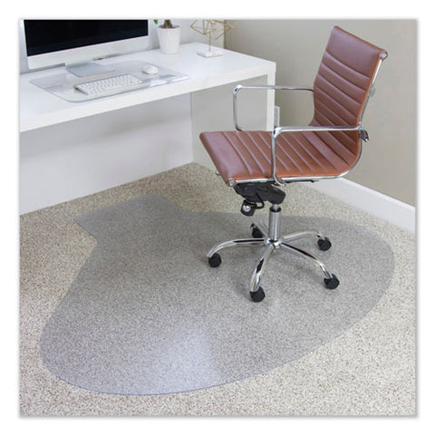 Everlife Chair Mats For Medium Pile Carpet, Contour, 66 X 60, Clear