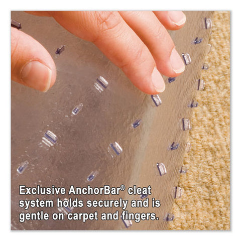 Everlife Intensive Use Chair Mat For High Pile Carpet, Rectangular With Lip, 45 X 53, Clear