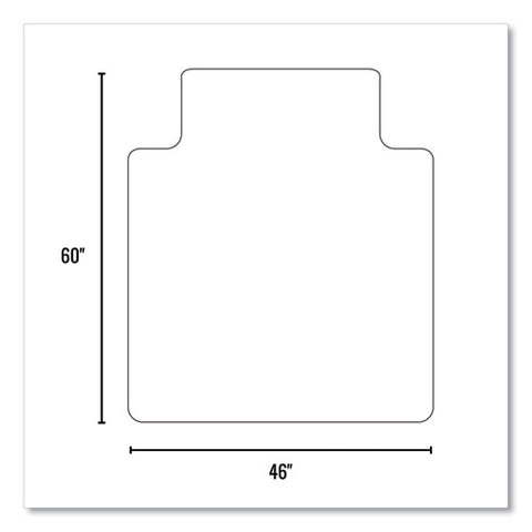 Everlife Chair Mat For Extra High Pile Carpet With Lip, 46 X 60, Clear