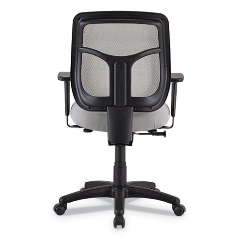 Apollo Mid-back Mesh Chair, 18.1" To 21.7" Seat Height, Silver Seat, Silver Back, Black Base