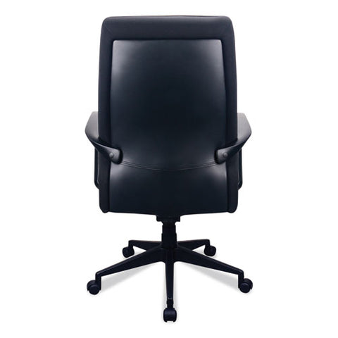 300 Leather High-back Chair, Supports Up To 250 Lb, 19.57" To 22.56" Seat Height, Black