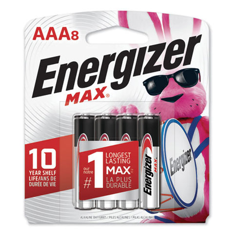 Max Alkaline Aaa Batteries, 1.5 V, 8/pack