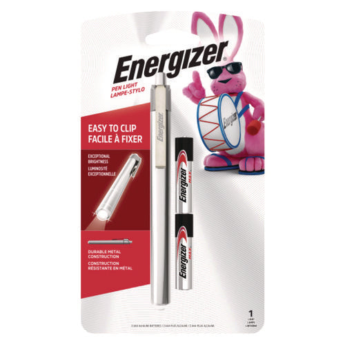 Led Pen Light, 2 Aaa Batteries (included), Silver/black