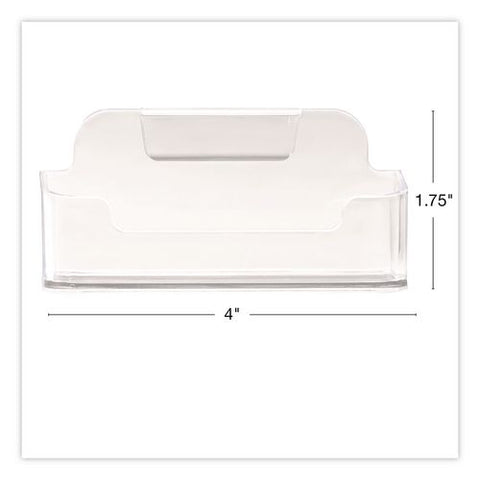 Business Card Holders, Holds 50 Cards, 3.75 X 1.5 X 1.88, Plastic, Clear, 2/pack