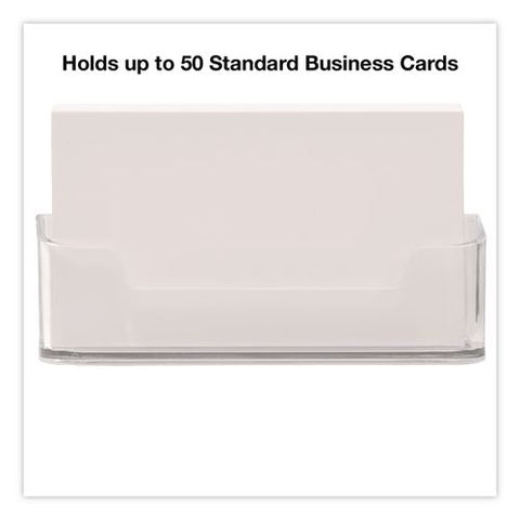 Business Card Holders, Holds 50 Cards, 3.75 X 1.5 X 1.88, Plastic, Clear, 2/pack