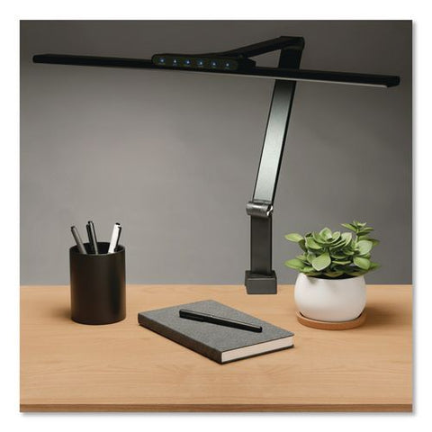 Wellness Series Led Desk Lamp, Articulating Neck, 17.5" High, Black