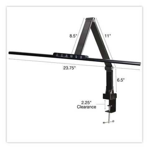 Wellness Series Led Desk Lamp, Articulating Neck, 17.5" High, Black