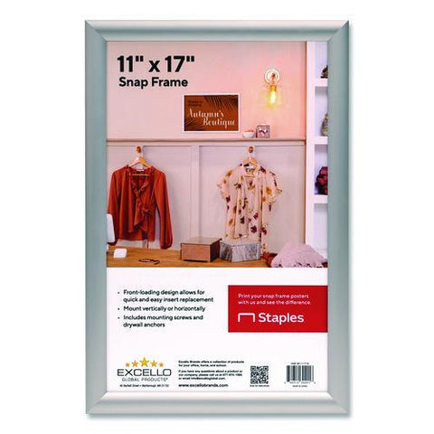 Poster Holder, Aluminum, 11 X 17, Silver