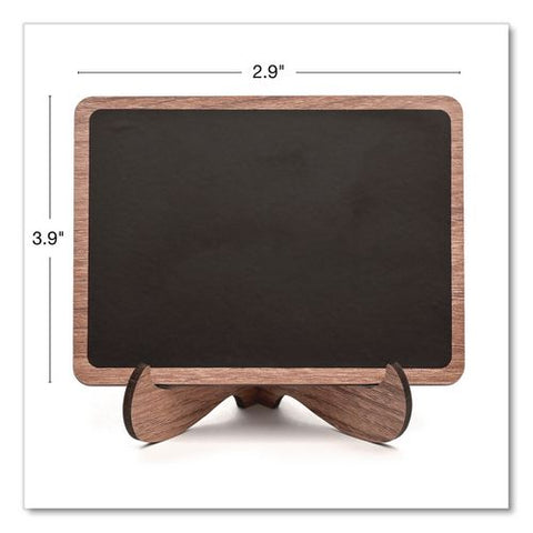 Mini Chalkboards, Black Surface, Brown Frame, 2.9 X 3.9, 10/pack