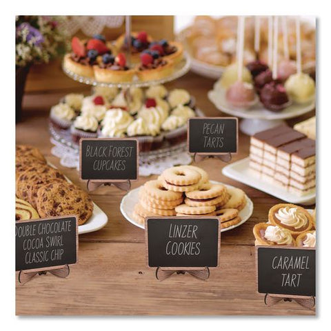 Mini Chalkboards, Black Surface, Brown Frame, 2.9 X 3.9, 10/pack