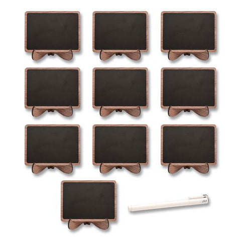 Mini Chalkboards, Black Surface, Brown Frame, 2.9 X 3.9, 10/pack