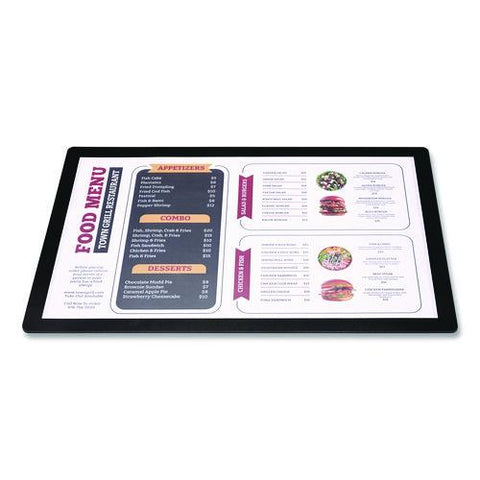 Menu Holder For 11 X 17 Menus, Landscape Orientation, 18.9 X 12.6 Holder, Clear/black