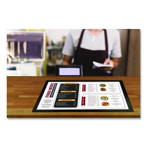 Menu Holder For 11 X 17 Menus, Landscape Orientation, 18.9 X 12.6 Holder, Clear/black