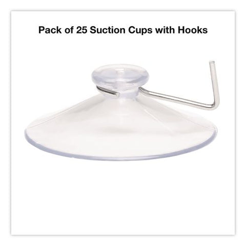 Suction Cup Hooks, Metal Silver Hook, 25/pack