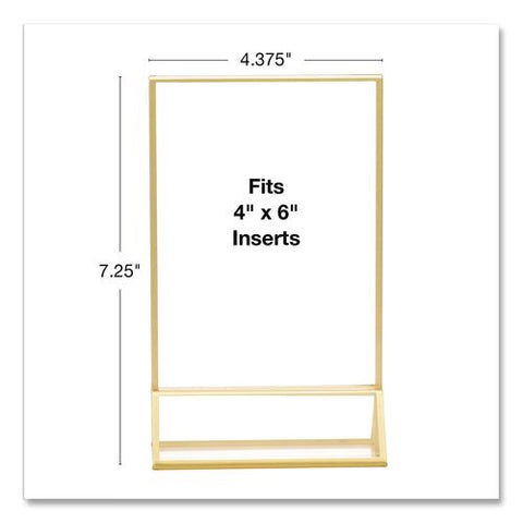 Acrylic Sign Holder With Gold Trim, 4 X 6 Insert