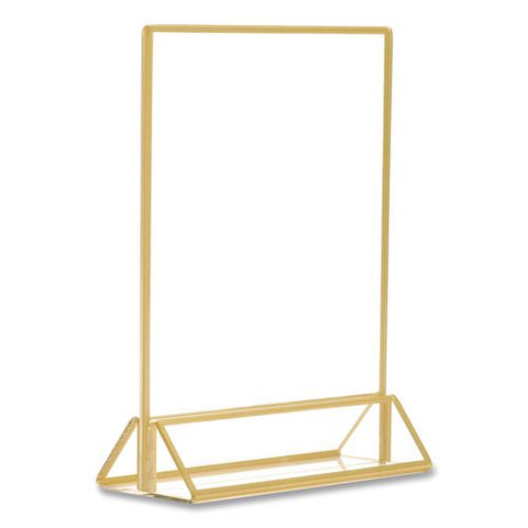 Acrylic Sign Holder With Gold Trim, 5 X 7 Insert