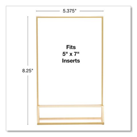 Acrylic Sign Holder With Gold Trim, 5 X 7 Insert