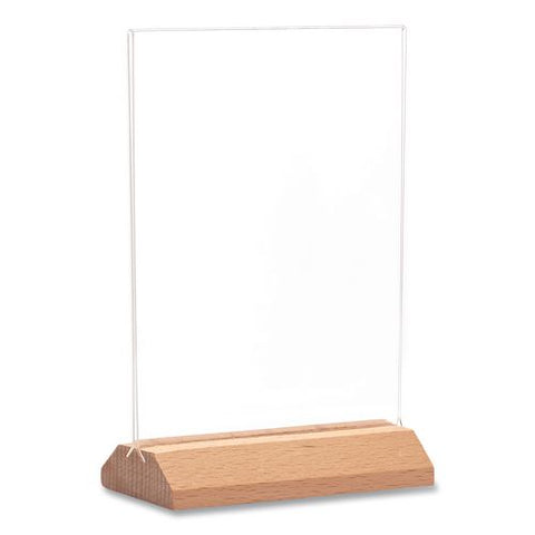 Acrylic Sign Holder With Wood Base, 5 X 7 Insert