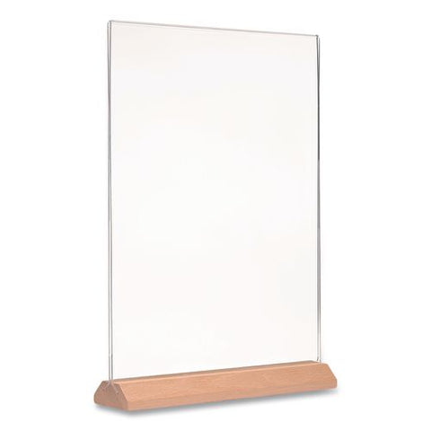 Acrylic Sign Holder With Wood Base, 8.5 X 11 Insert