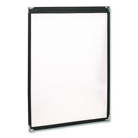 Menu Holder For 8.5 X 11 Menus, Portrait Orientation, 9.3 X 11.9 Holder, Clear/black/gold
