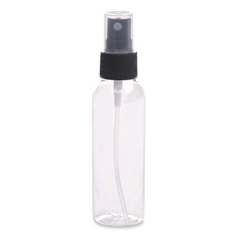 Travel Toiletry Spray Bottle, 2 Oz, Clear With Black Spray Nozzle