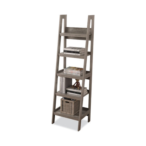 Barrington Ladder Bookcase, Five-shelf, 20.5w X 18d X 72h, Washed Gray