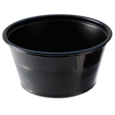 Portion Cups, 2 Oz, Black, 250/sleeve, 10 Sleeves/carton