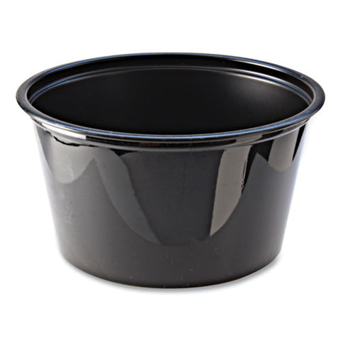 Portion Cups, 4 Oz, Black, 125/sleeve, 20 Sleeves/carton