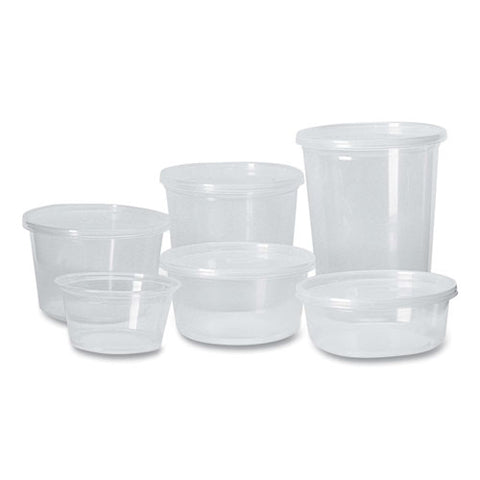 Microwavable Deli Containers, 24 Oz, 4.6 Diameter X 4.1 H, Clear, Plastic, 500/carton