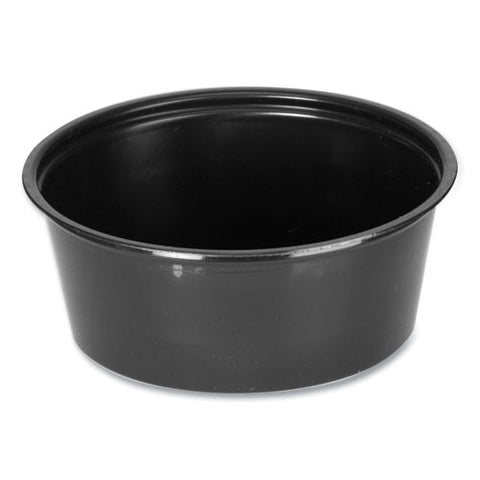 Portion Cups, 3.25 Oz, Black, 250/sleeve, 10 Sleeves/carton