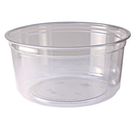 Recycleware Round Deli Container, 12 Oz, 4.6" Diameter X 2.3" H, Clear, Plastic, 500/carton