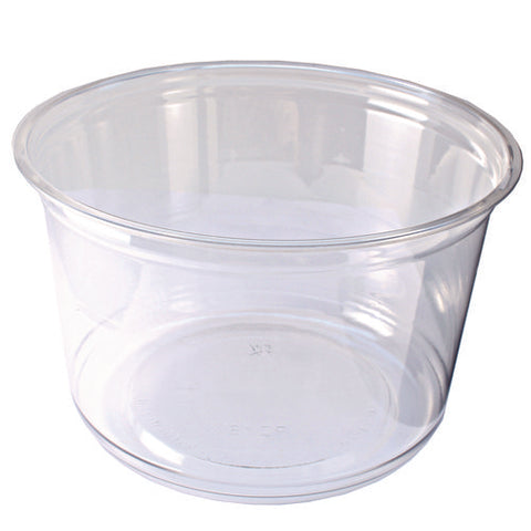 Recycleware Round Deli Container, 16 Oz, 4.6" Diameter X 3" H, Clear, Plastic, 500/carton