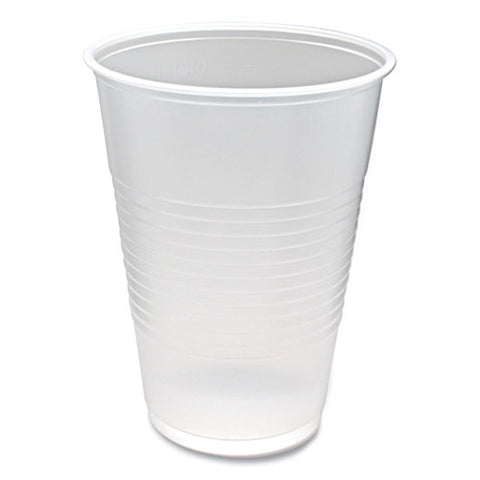 Rk Ribbed Cold Drink Cups, 10 Oz, Clear, 100/sleeve, 25 Sleeves/carton