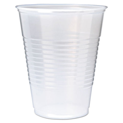 Rk Ribbed Cold Drink Cups, 12 Oz, Translucent, 50/sleeve, 20 Sleeves/carton