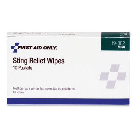 First Aid Sting Relief Pads, 10/box