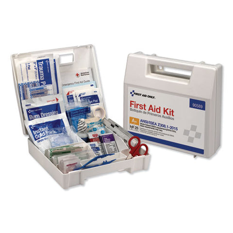 Type I And Ii First Aid Kit For 25 People, 141 Pieces, Plastic Case