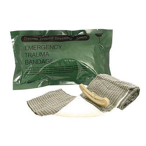 Emergency Trauma Bandage, Fabric, 4" Wide