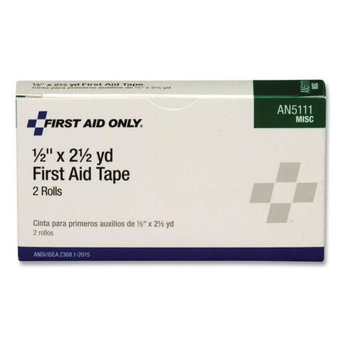 First Aid Tape, Paper, 0.5" X 2.5 Yd, White, 6 Rolls/box