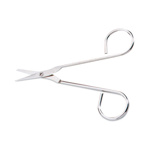 Scissors, 4.5" Long, Straight Nickel Handle