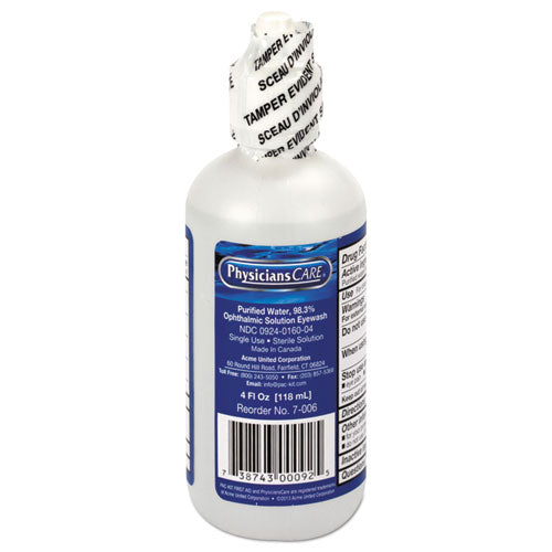 Refill For Smartcompliance General Business Cabinet, 4 Oz Eyewash Bottle