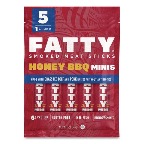 Minis Honey Bbq Smoked Beef Meat Sticks, 1 Oz Stick, 5/pack