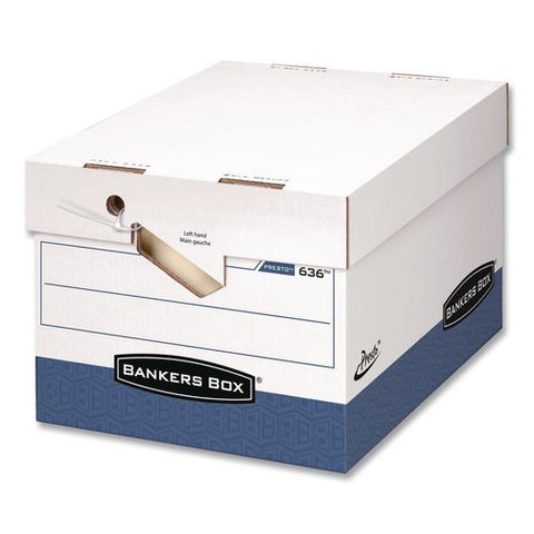 Presto Heavy-duty Storage Boxes, Letter/legal Files, 12 X 15 X 10, White/blue, 4/carton