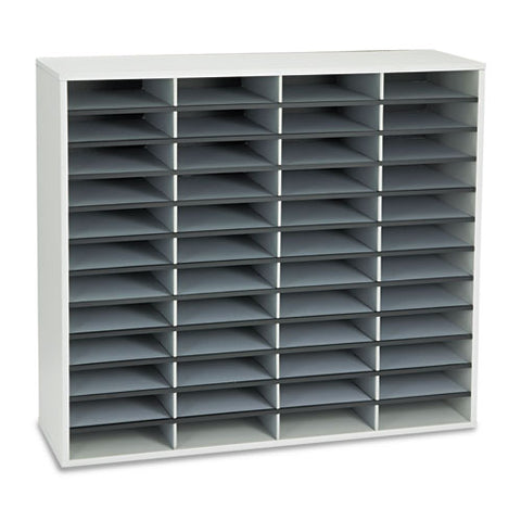 Literature Organizer, 48 Letter Compartments, 38.25 X 11.88 X 34.69, Dove Gray