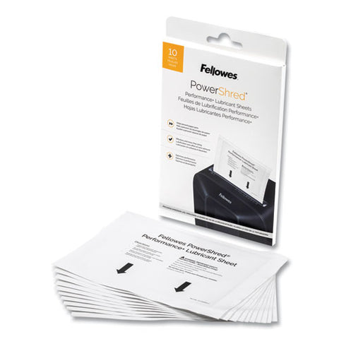 Powershred Performance+ Lubricant Sheets, 8.5 X 6, 10/pack