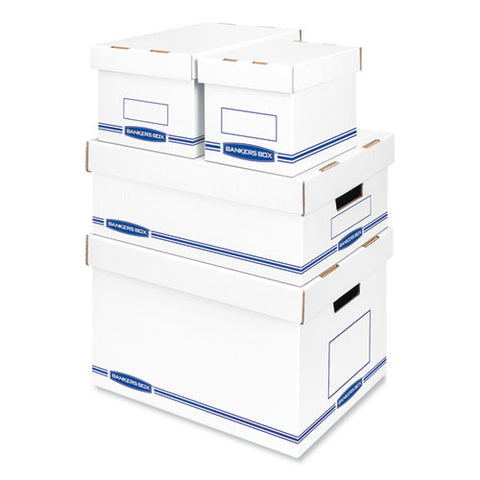 Organizer Storage Boxes, X-large, 12.75" X 16.5" X 10.5", White/blue, 12/carton